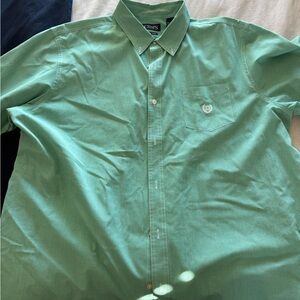 Chaps Green Casual Button Down Shirt